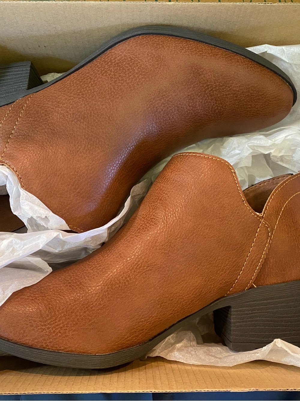 b.o.c. Women's Tan Leather Ankle Booties - Picture 2 of 4